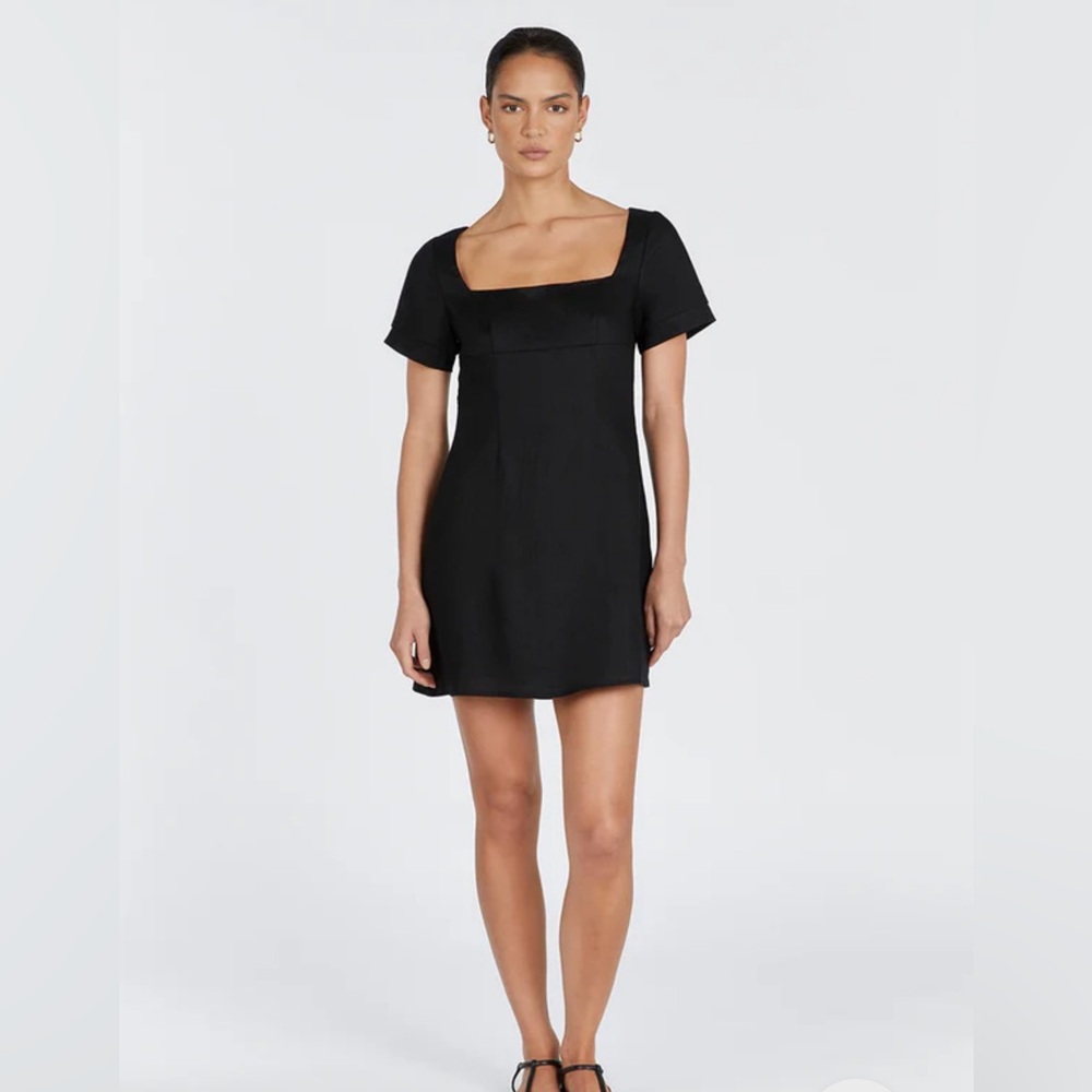 DISSH Jamie Black Linen Mini Dress